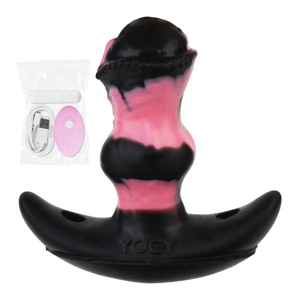 Three Sizes of Liquid Silicone Anal Plugs with Tail and Vibrator Wearable - Image 8