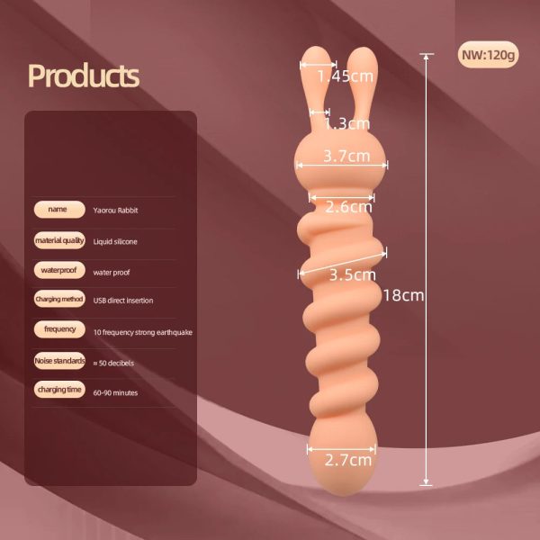 Thrusting Rabbit Vibrator Wand Adult Sex Toy for Clitoral Stimulation Handheld - Image 5