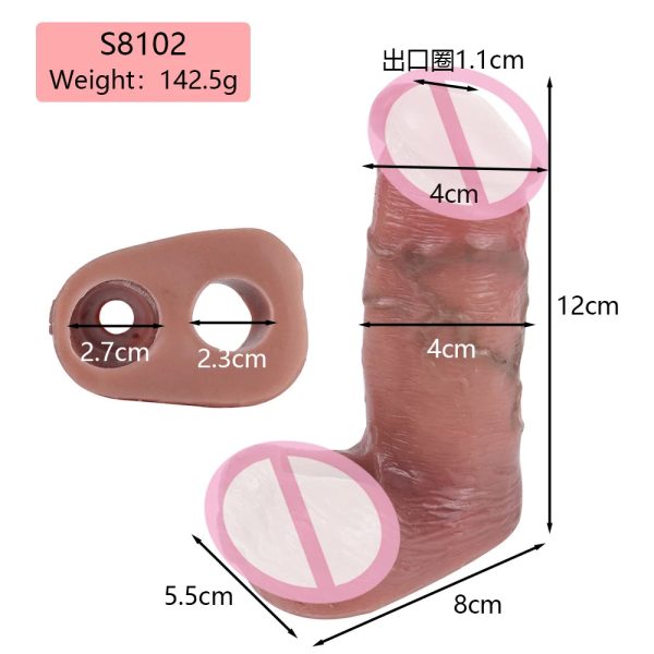 Fake Penis Sleeve Extender For Men Enlargement Cock Delay - Image 10