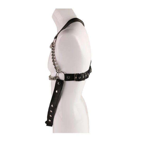 Men's Leather Corset Adjustable Waist Cincher Gothic Fetish Body Shaper Restraint Belt - Image 3