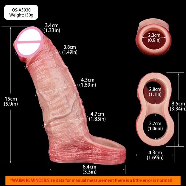Realistic Penis Sheath Delay Ejaculation Stronger Erection G-Spot Stimulator - Image 6