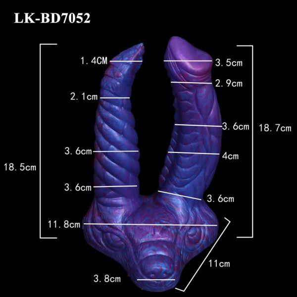 Blue Demon G-Spot Lesbian Dildo Double Head Prostate Massager Anal Plug - Image 4