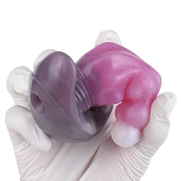 Three Sizes of Liquid Silicone Pink Anal Plugs with Tail and Vibrator Wearable - Image 3