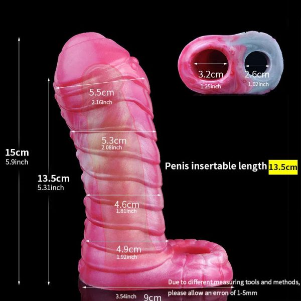 3 Sizes Penis Sleeve Cock Sleeve Penis Extender Soft Silicone Penis Enlarger for Couples Sex Toys for Men - Image 6