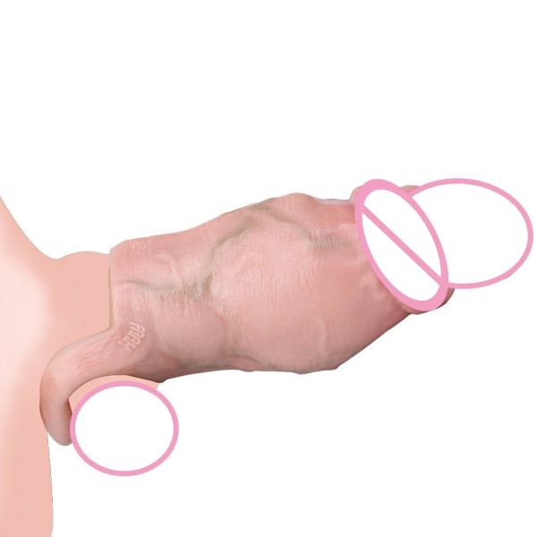 Male Penis Sheath With Testicle Ring Thickening and Lasting Realistic Penis - Image 6