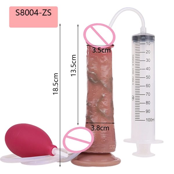 Stimulated Artificial Penis With Squirting Function Soft Silicone Ejaculation Dildo - Image 6