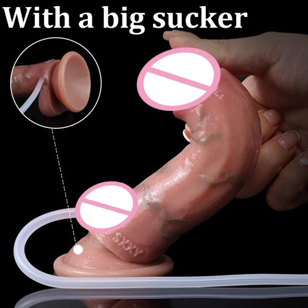 Skin Color Artificial Penis With Spray Function Women Sex Toy - Image 5