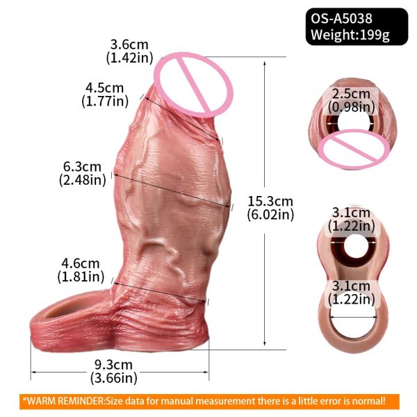 Realistic Penis Sleeve Open Design G-spot Stimulation Cock Sleeve Dildo - Image 11