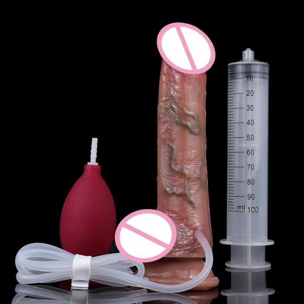 Stimulated Artificial Penis With Squirting Function Soft Silicone Ejaculation Dildo - Image 9