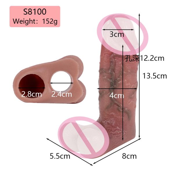 Fake Penis Sleeve Extender For Men Enlargement Cock Delay - Image 8