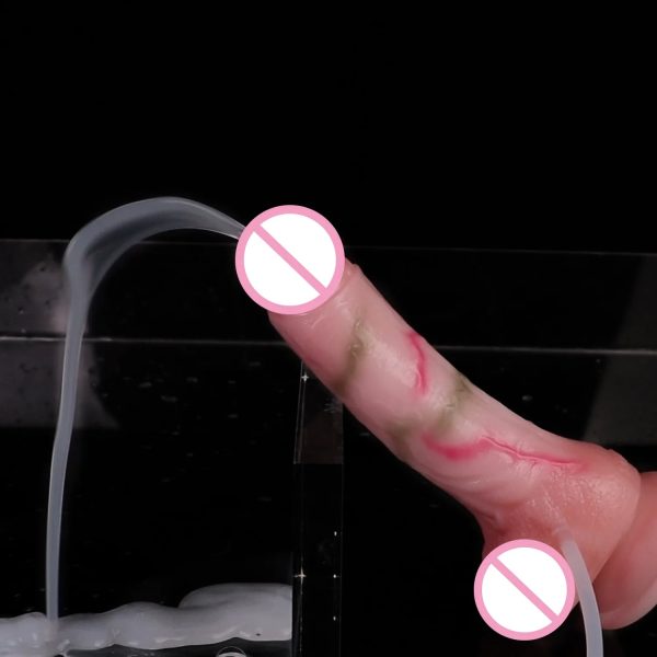 7 Inch Silicone Ejaculation Anal Dildo Vagina Stimulate with Suction Cup - Image 5