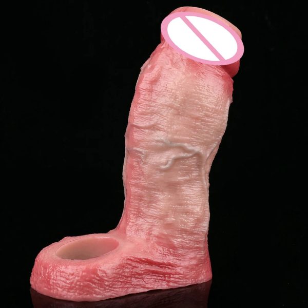 Male MasturbationOpen-ended Realistic Penis Sleeve With Anti Detachment Ring - Image 3