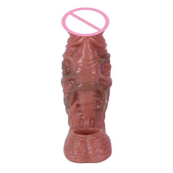 Penis Sleeve Extender Enlarger Silicone Enlargement Cock Condom with Delay Ball Stretcher - Image 5