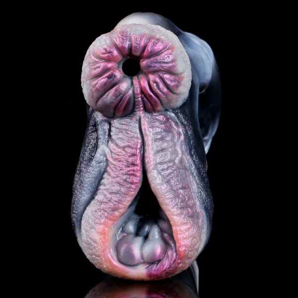 Animal Zebra Masturbation Cup Dual Channel Silicone Masturbator Realistic Vaginal - Image 3
