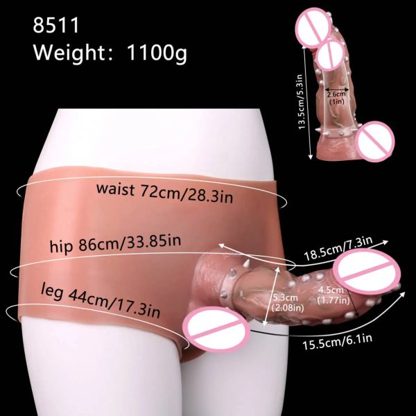 Soft Liquid Silicone Wearable Penis Sleeve  with Silicone Briefs Sex Toys for Men - Image 6
