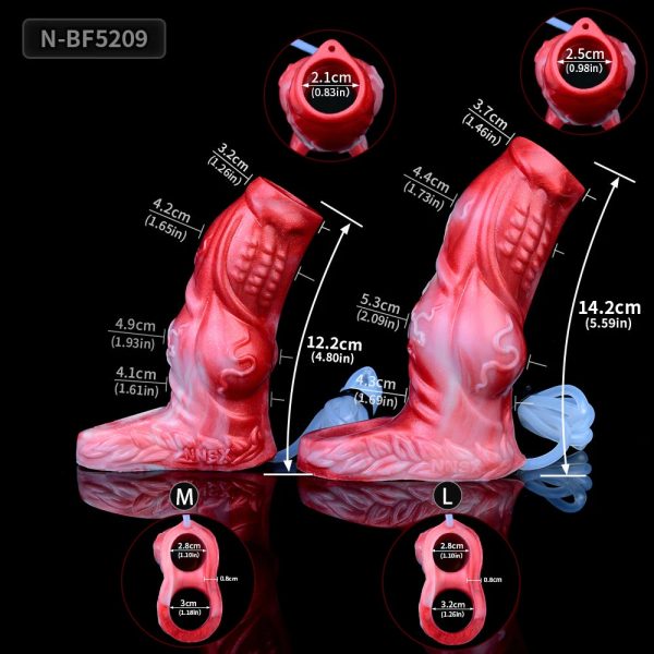 Monster Penis Sleeve Soft Silicone Sex Toys Sheath  Hollow Water Spray Dildo - Image 6