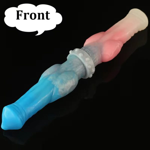 Super Long Double Head Horse Dick Huge Kont Dildo Soft Liquid Silicone Anal Plug - Image 9