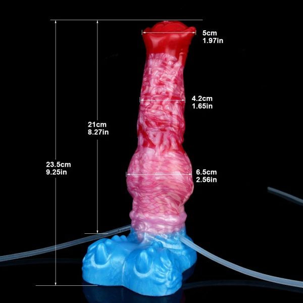 Silicone Squirting Inflatable Fantasy Dildo with Suction Cup - Image 6