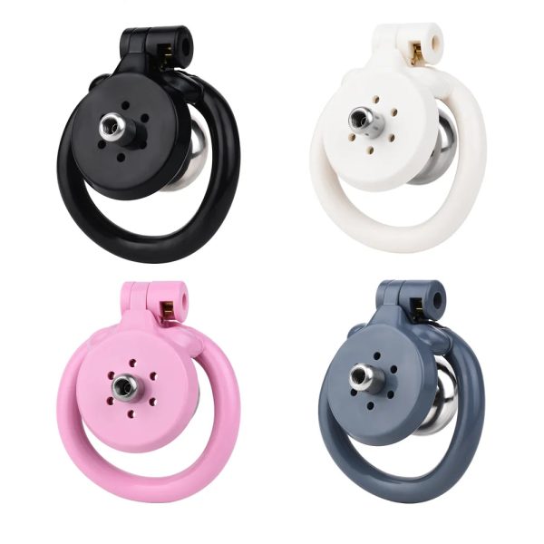 Lock Chastity Cage with 4 Active Rings Keys Penis Exercise and Abstinence - Image 2