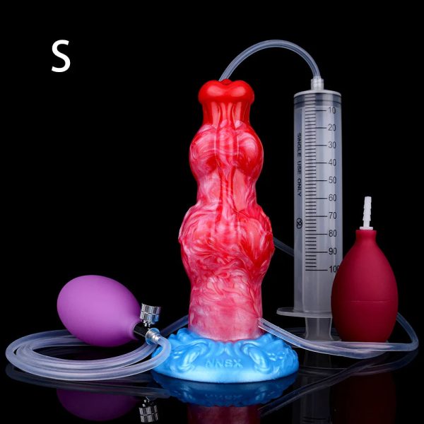 2 Sizes Silicone Squirting Inflatable Simulation Ejaculation Dildo with Suction Cup - Image 10