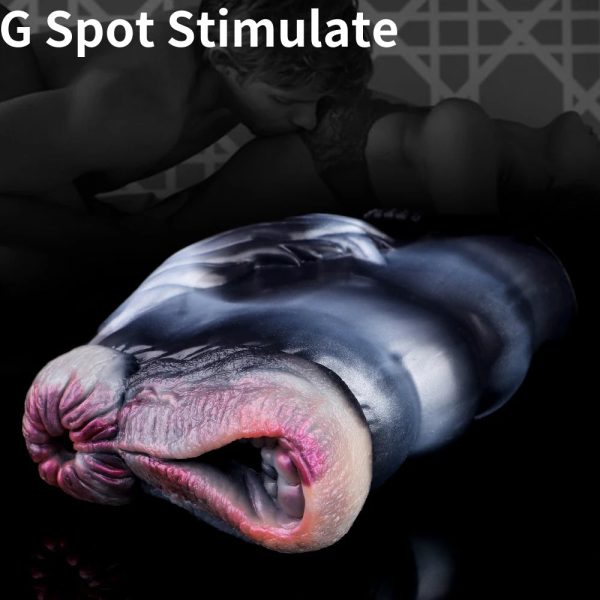Soft Silicone Dual Channel Masturbation Cup Simulate Real Vagina Masturbator Penis - Image 5
