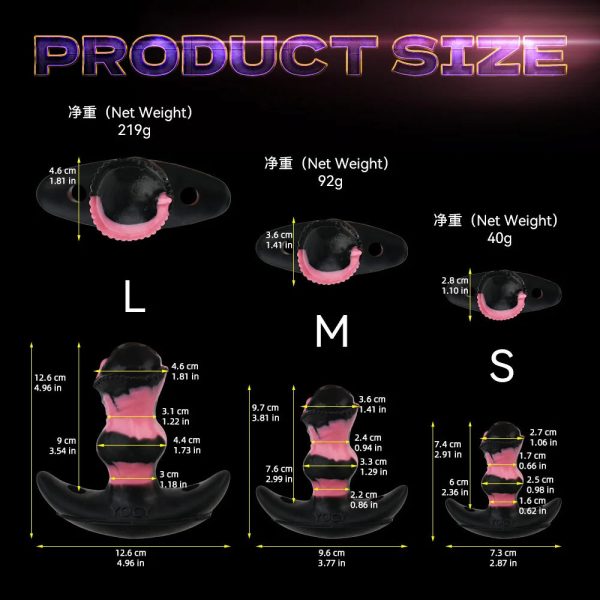 Three Sizes of Liquid Silicone Anal Plugs with Tail and Vibrator Wearable - Image 6