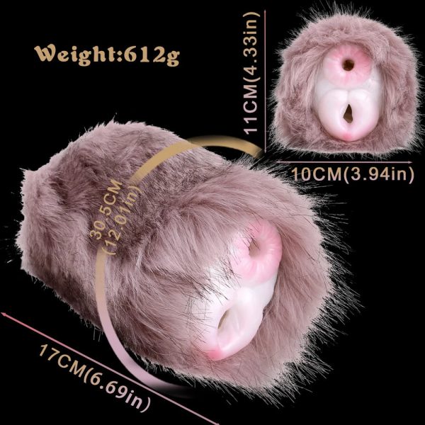 Male Masturbator Sex Toys with Artificial Animal Fur Plump and - Image 5