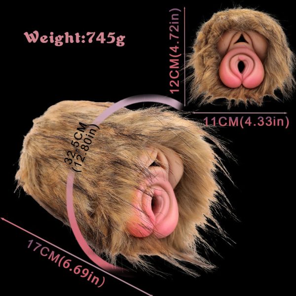 Animal Fur Lifelike Soft and Fleshy Texture Silicone Pocket Pussy - Image 5