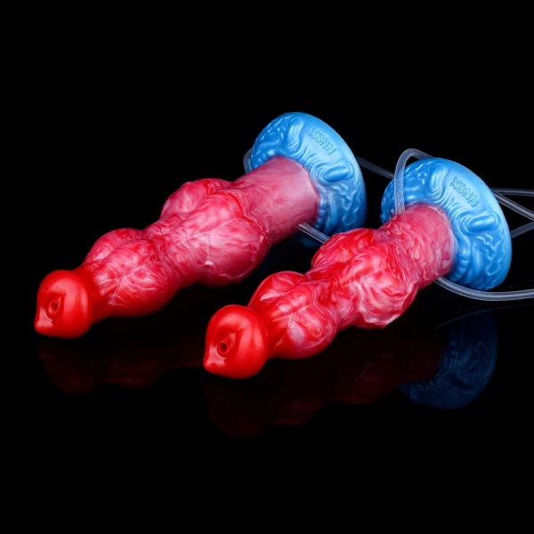 2 Sizes Silicone Squirting Inflatable Simulation Ejaculation Dildo with Suction Cup - Image 2