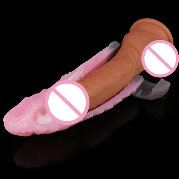 Fantasy Dragon Silicone Penis With Ring Soft Enlargement Delayed Ejaculation - Image 5