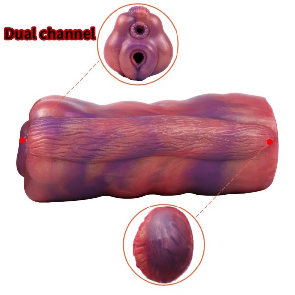 New Dual Channel Masturbator For Men Soft Silicone Sex Toys - Image 2