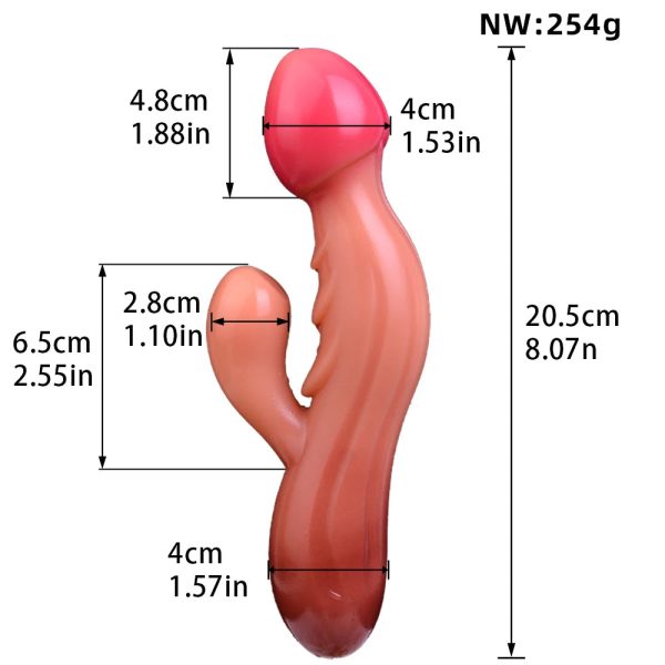 Dual Rabbit Vibrators Adult Sex Toys for Women Simulated Skin Liquid - Image 6