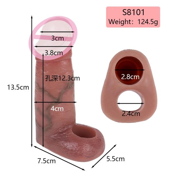 Fake Penis Sleeve Extender For Men Enlargement Cock Delay - Image 9