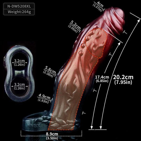 Soft Penis Sleeve Animal Cock Cover Two Knots Big Dog Penis Sleeve Penis - Image 6