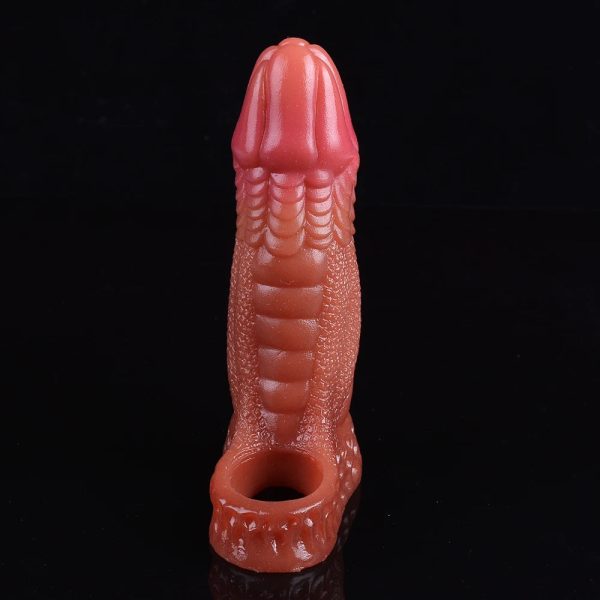 Penis Sleeve Soft Silicone Reusable Penis Enlarger Rings Realistic - Image 3