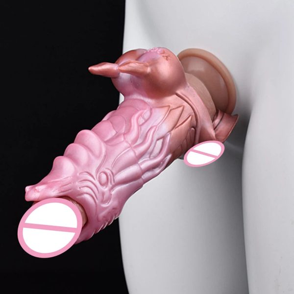 Fantasy Dragon Penis Condom Male Fetish Penis Enlargement Condom - Image 5