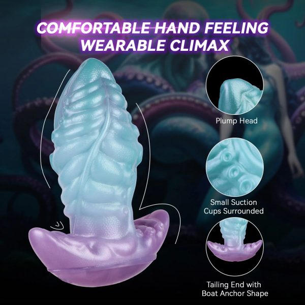 Fantasy Octopus Anal Plug - Silicone Tentacle Toy Cthulhu Design 3D Textured Couple Sex - Image 3