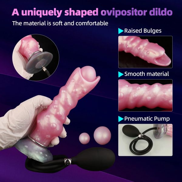 Pink Soft Silicone Made Fantasy Ovipositor Dildo Anal Plug - Image 3