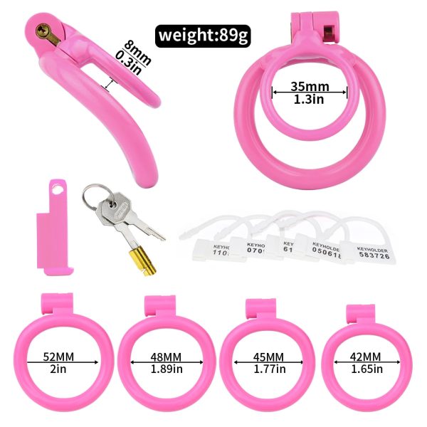 Lock Chastity Cage with 4 Active Rings Keys Penis Exercise and Abstinence - Image 10