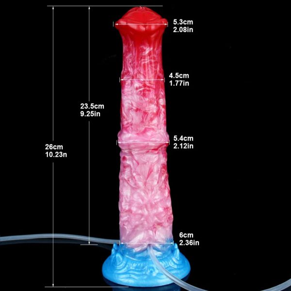 Squirting Inflatable Ejaculation Dildo Silicone Horse Vagina Anus Expansion - Image 6