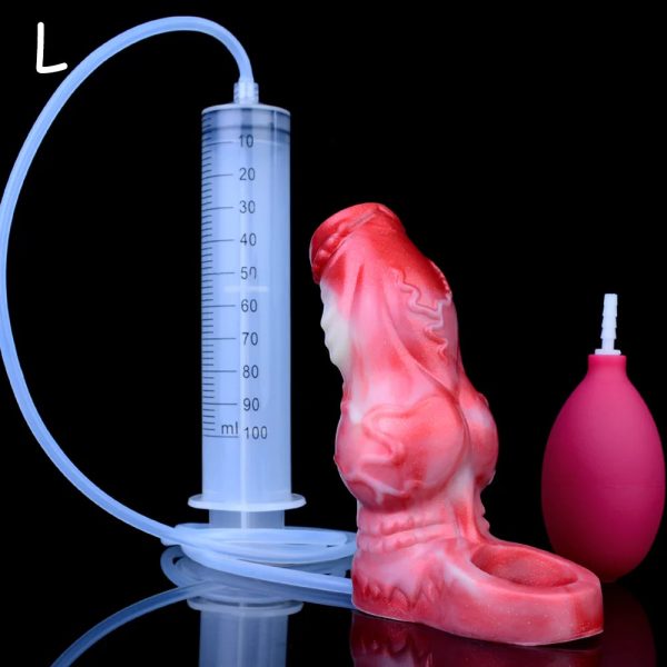 Fantasy Hollow Water Spray Penis Sleeve Soft Silicone Reusable Penis - Image 10