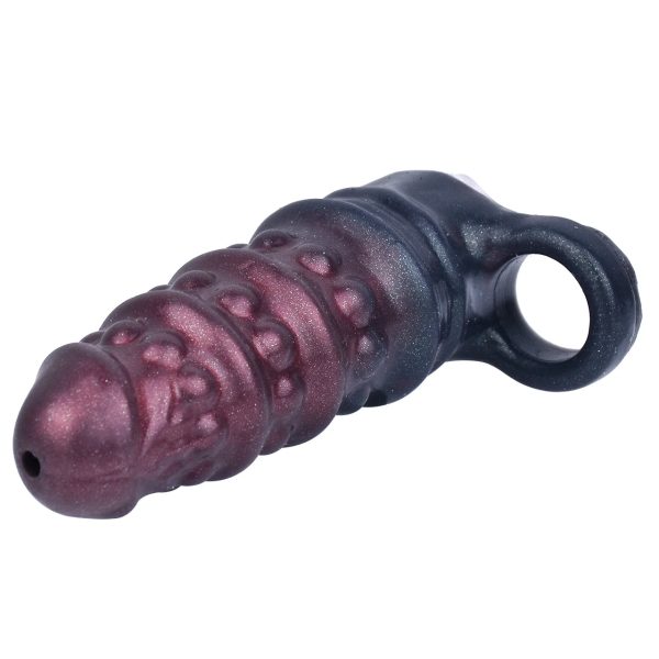 Black Penis Sleeve Soft Silicone Reusable - Image 2