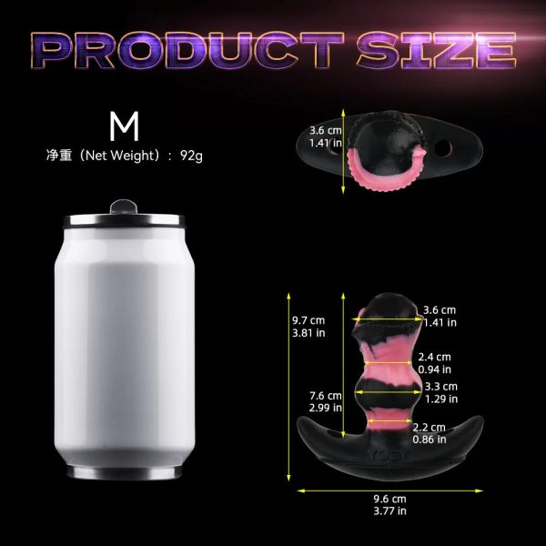 Three Sizes of Liquid Silicone Anal Plugs with Tail and Vibrator Wearable - Image 13