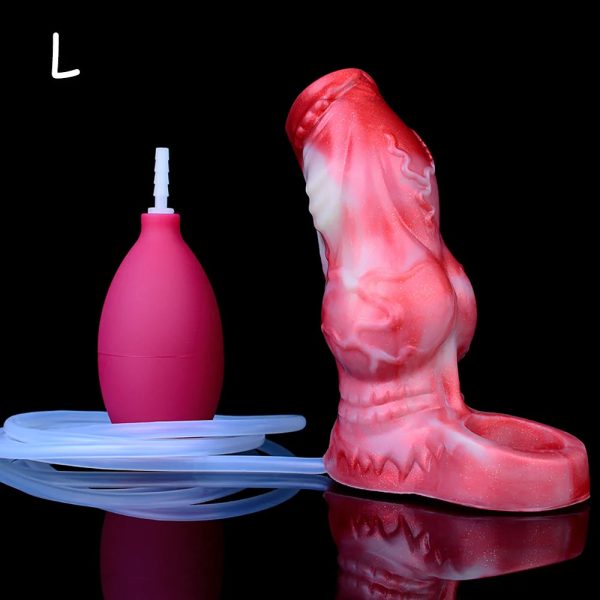 Fantasy Hollow Water Spray Penis Sleeve Soft Silicone Reusable Penis - Image 8