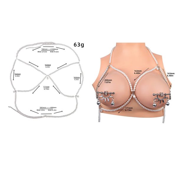 Stainless Steel Dazzling Flames Nipple Clip with Nipple Chain Noose - Image 4