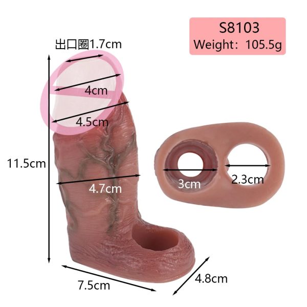 Fake Penis Sleeve Extender For Men Enlargement Cock Delay - Image 7