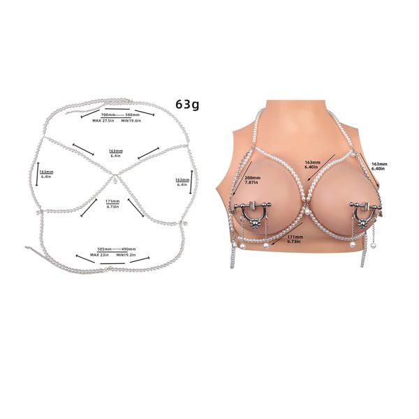 Flower Nipple Chain Stainless Steel Nipple Clip Noose Non Piercing Jewelry - Image 4