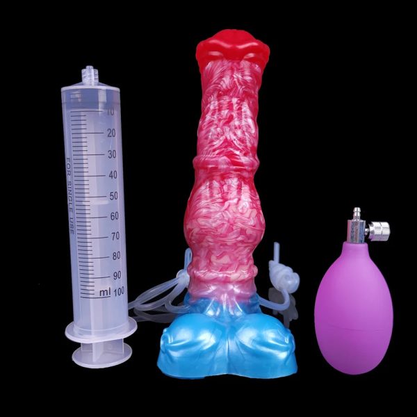 Squirting Inflatable Simulation Ejaculation Dildo with Suction Cup - Image 7