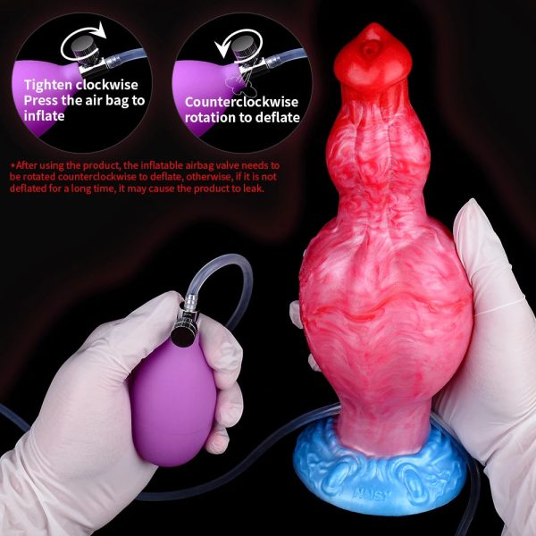 2 Sizes Silicone Squirting Inflatable Simulation Ejaculation Dildo with Suction Cup - Image 4