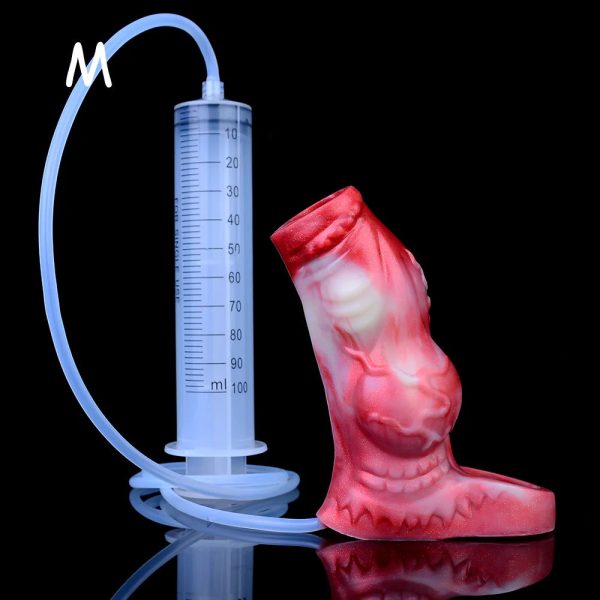 Fantasy Hollow Water Spray Penis Sleeve Soft Silicone Reusable Penis - Image 12